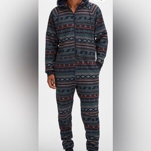 Fabletics The Forever Fleece Hooded Onesie unisex Sz M new